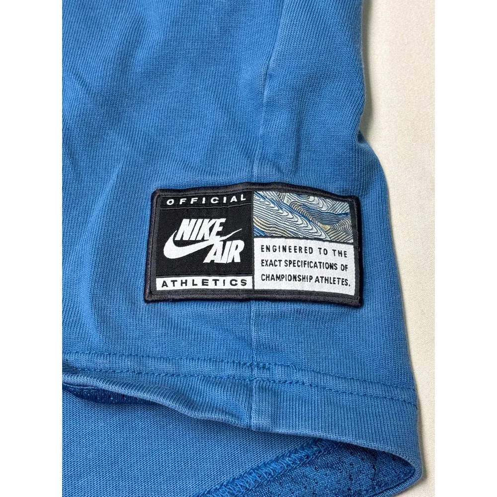 Nike Air‎ Blue Short Sleeve Hoodie Athletic Tech Fleece Mens Size L